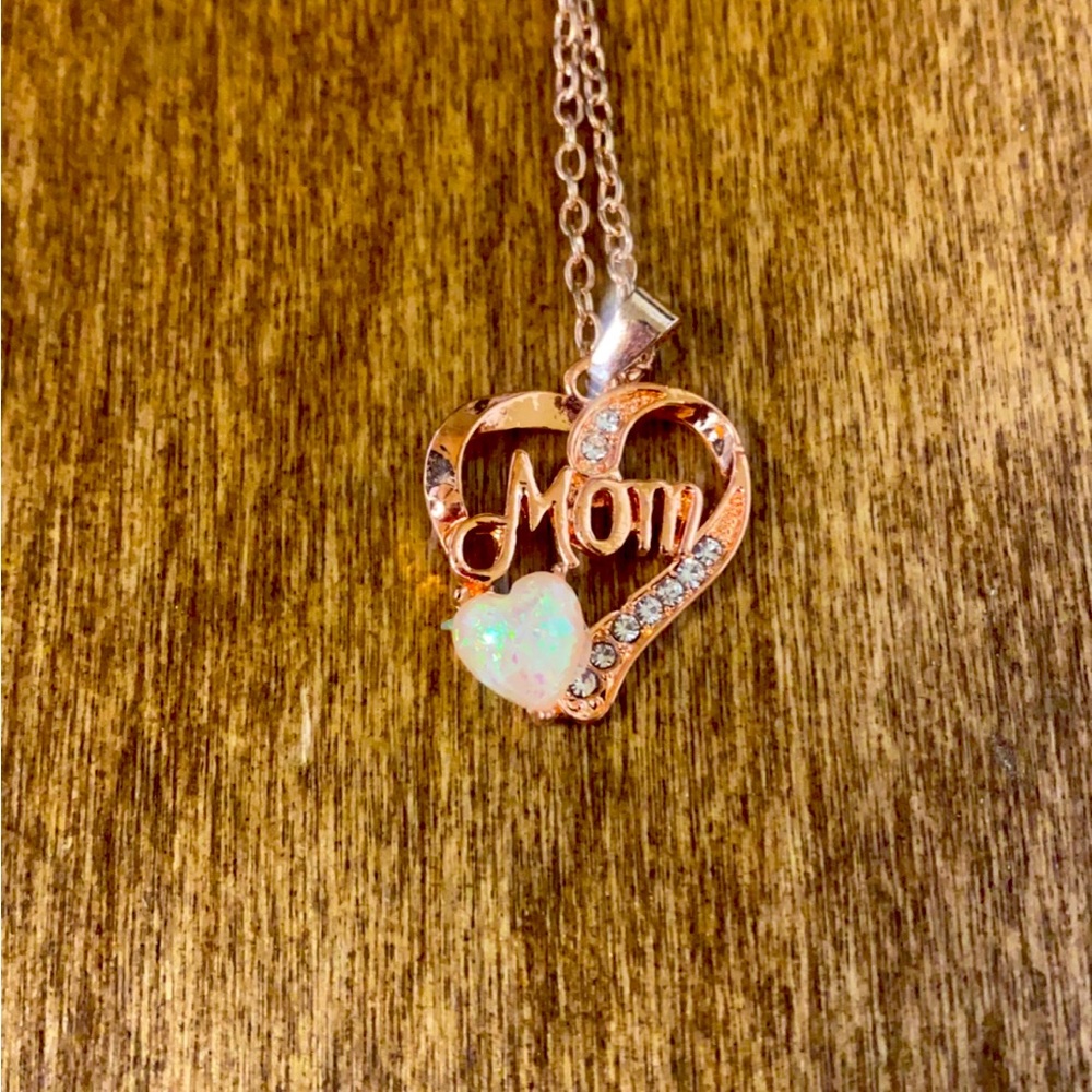 Rose Gold Mom Necklace